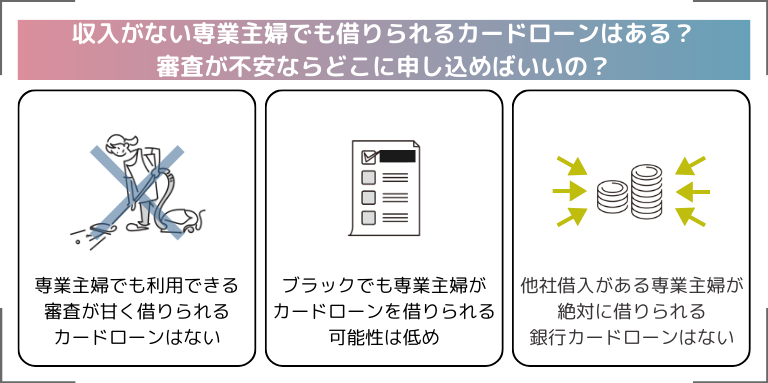 収入がない専業主婦でも借りられるカードローンはある？審査が不安ならどこに申し込めばいいの？