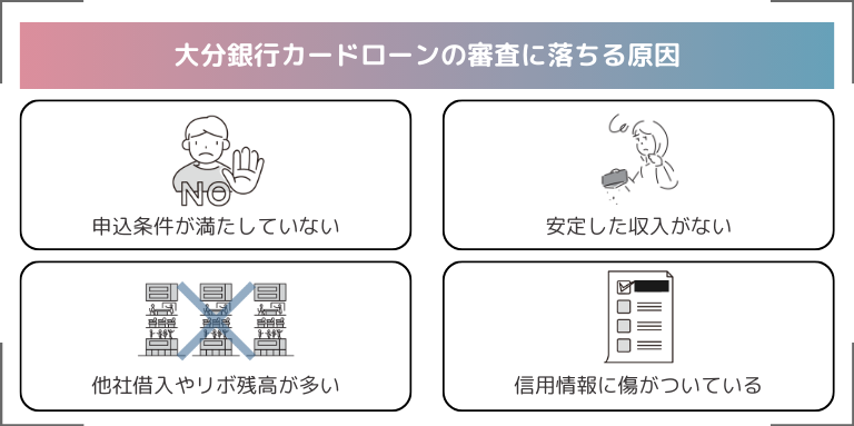 大分銀行カードローンの審査に落ちる原因