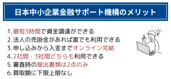 日本中小企業金融サポート機構のメリット