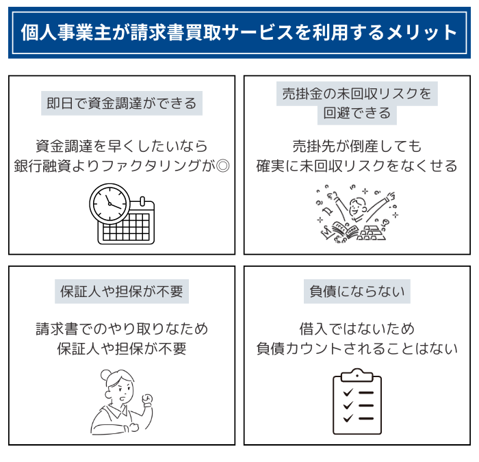 個人事業主が請求書買取サービスを利用するメリット