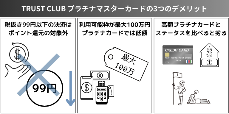 TRUST CLUB プラチナマスターカードの3つのデメリット