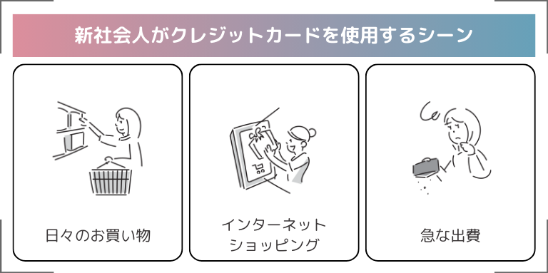 新社会人がクレジットカードを使用するシーン